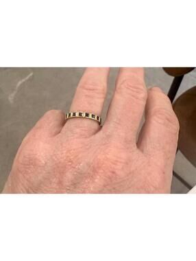 Frieda Rothman Vault stacking ring size 5 1/2 gold with blue stones